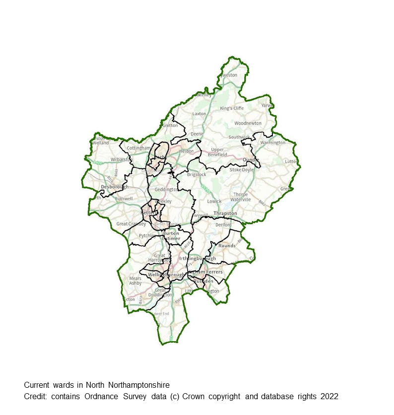 North Northamptonshire Ward Map