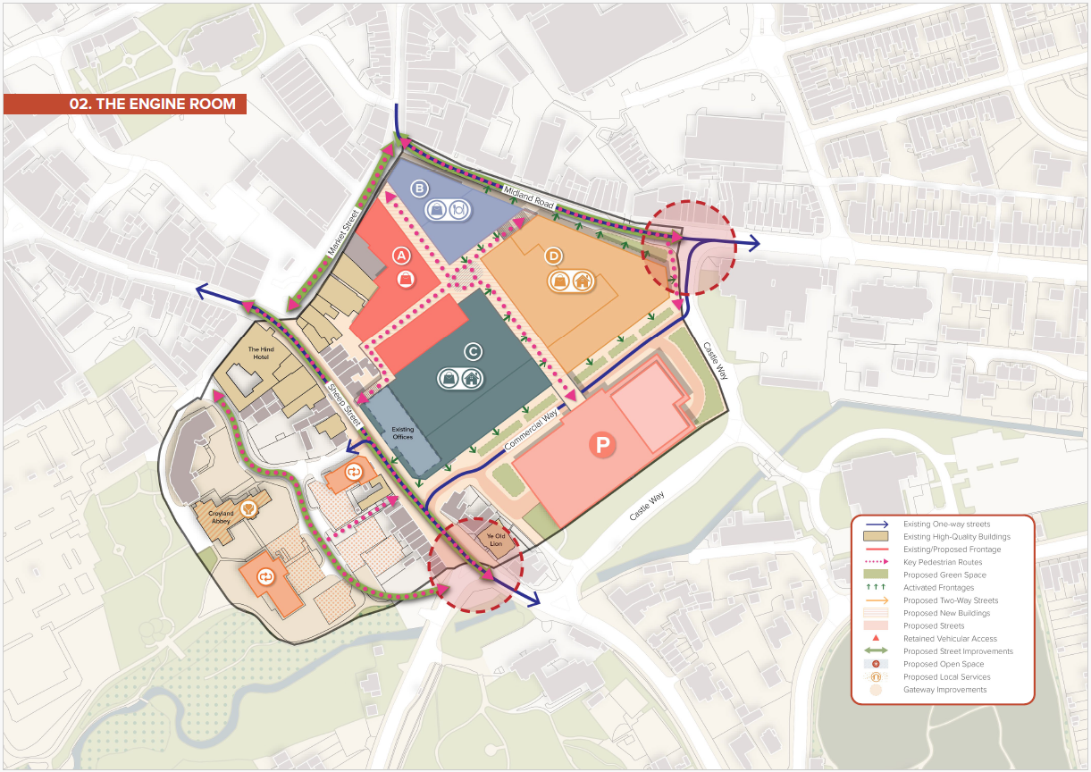 Map showing the Engine Room Intervention Area